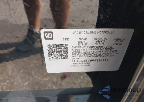 2023 Chevrolet Malibu Fwd 1Lt from USA, damaged, VIN 1G1ZD5ST9PF184919